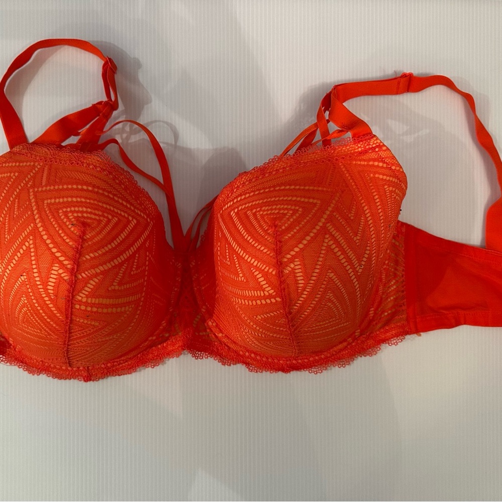 Adore Me Vibrant Orange Lace Bra